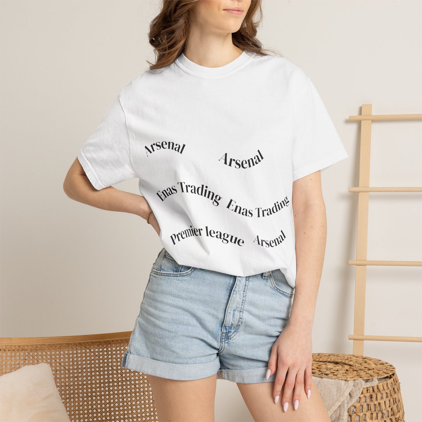 Wavy Repeated "I was Trading" Graphic T-Shirt