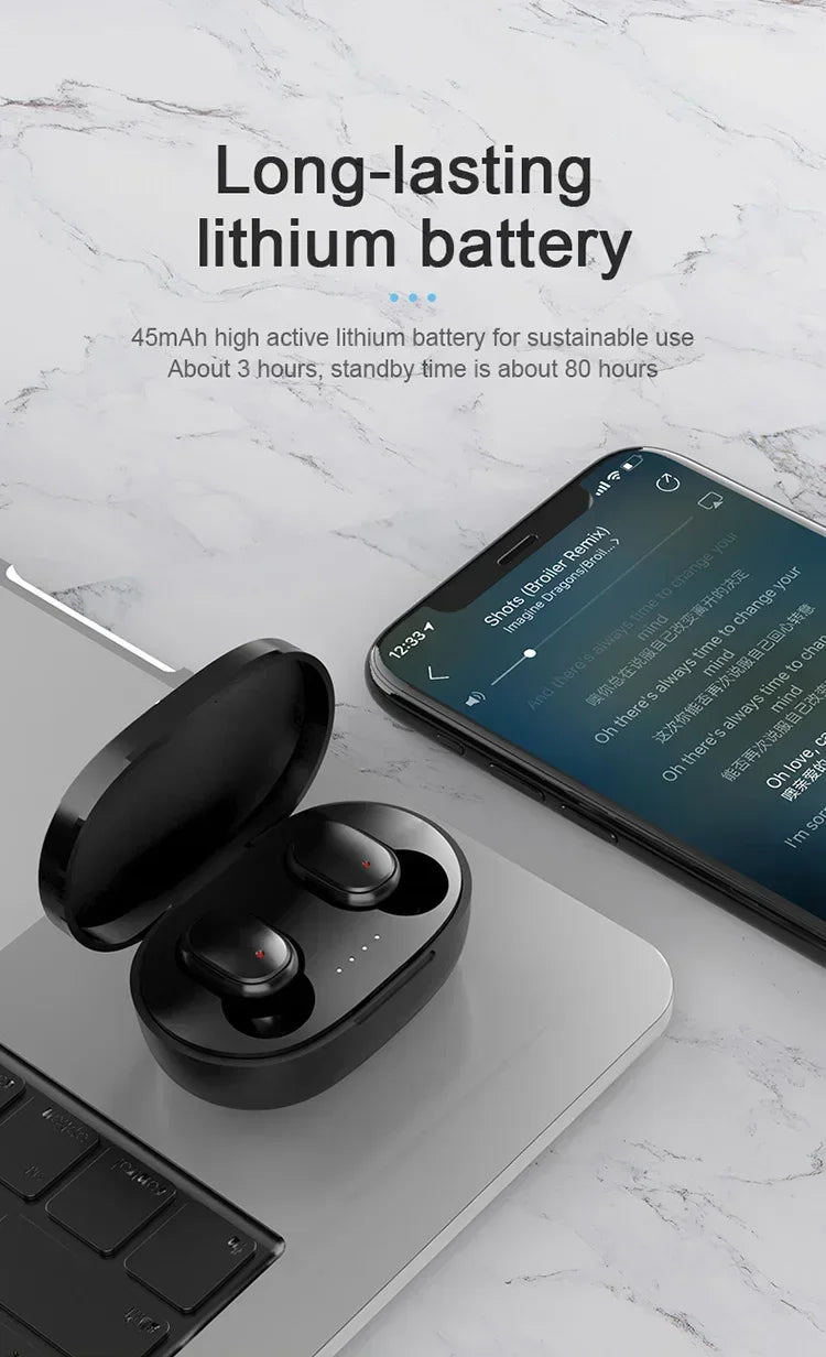 Original A6S TWS Headset Wireless Earphones Bluetooth Headphones Sport Stereo Fone Bluetooth Earbuds
